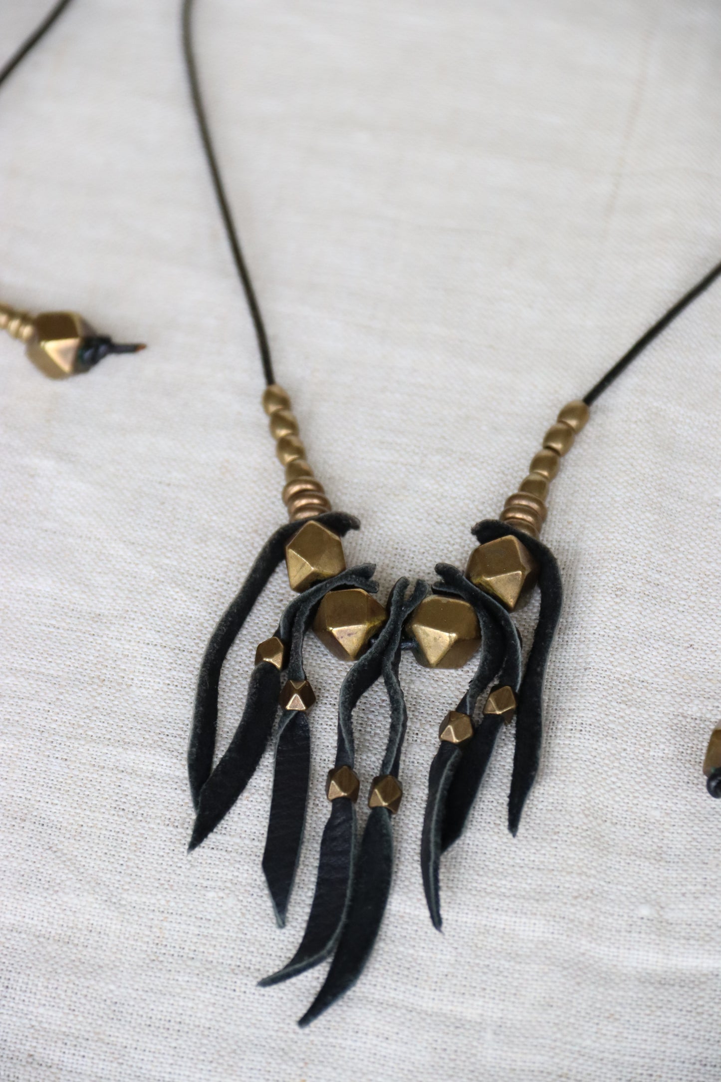 Marisa Mason Brass and Leather Necklace