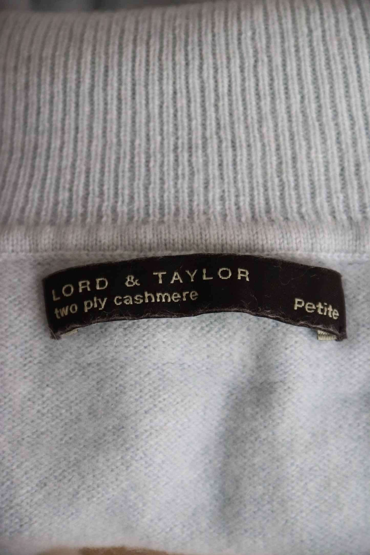 Lord & Taylor Light Blue Cashmere Turtleneck Sweater