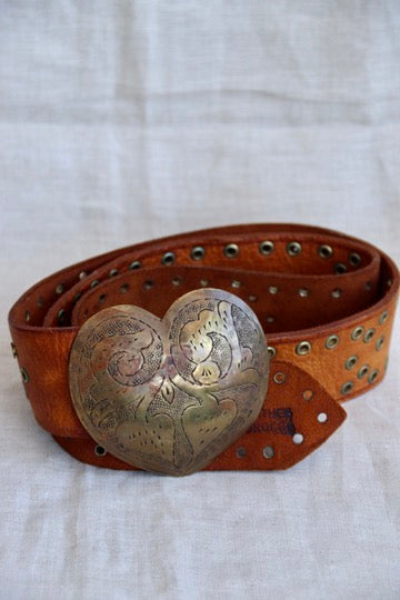 Heart Buckle Leather Belt