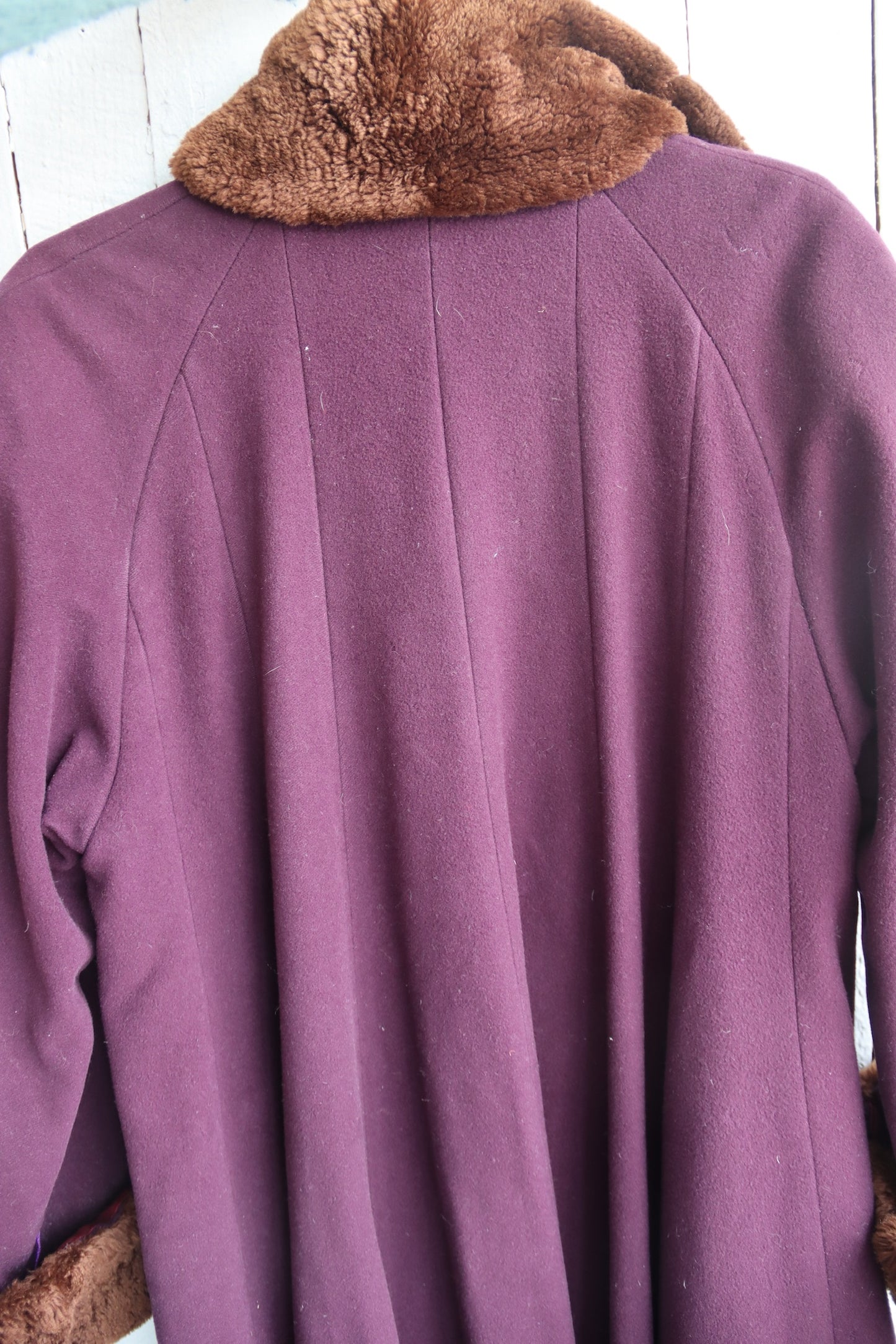 Vintage Searle Purple Cashmere Wool Coat - as is