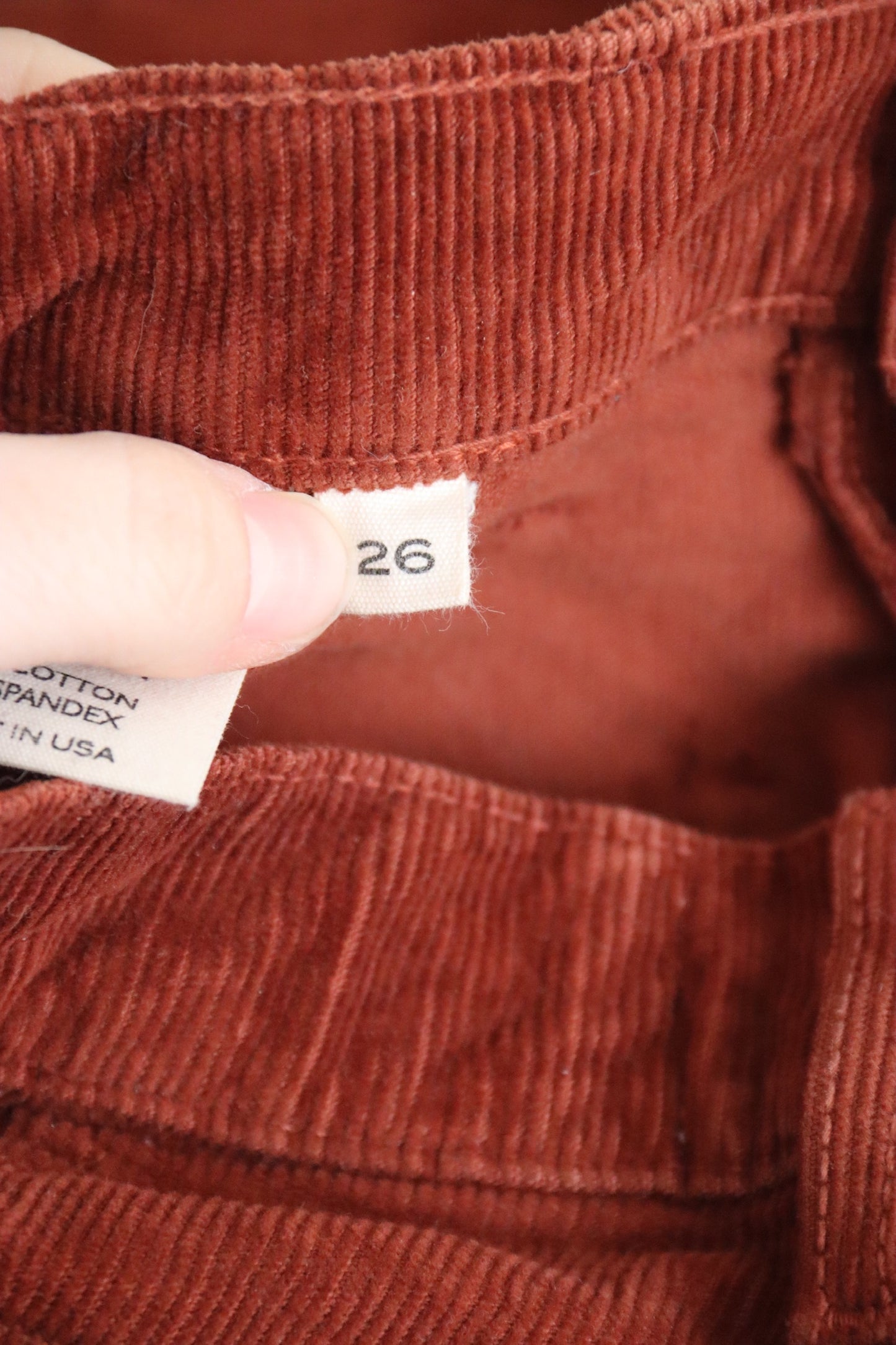 Doen Burnt Orange Corduroy Jean Pants