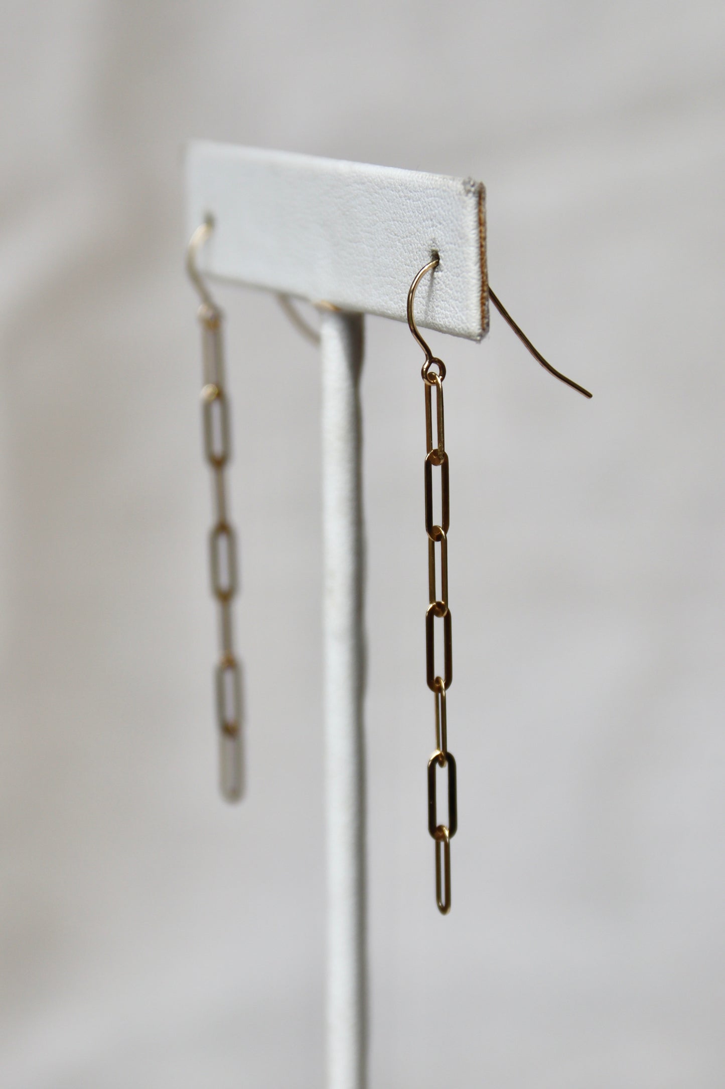 Paperclip Earrings - 10K Yellow Gold