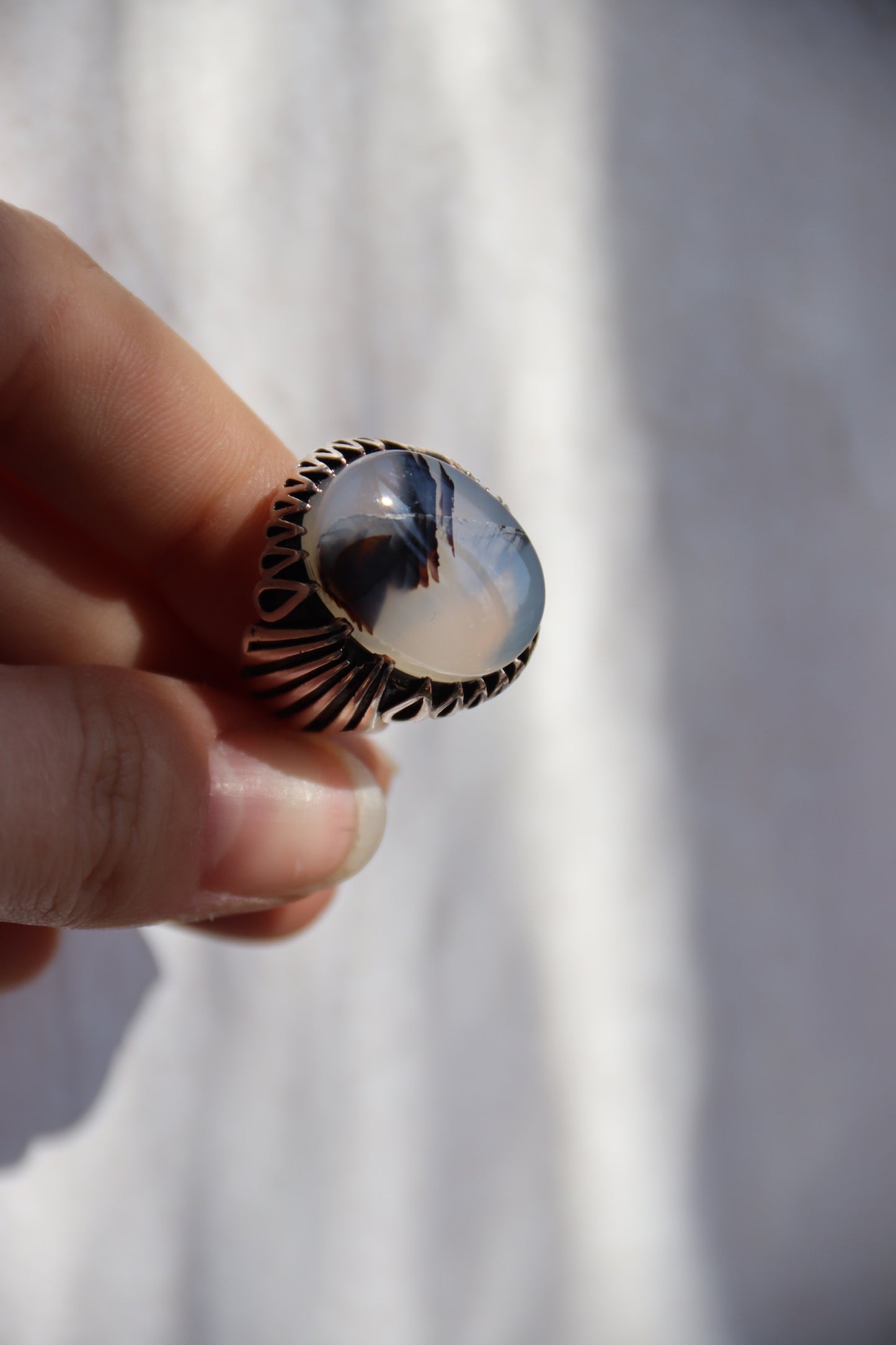 Sterling Silver Moss Agate Ring