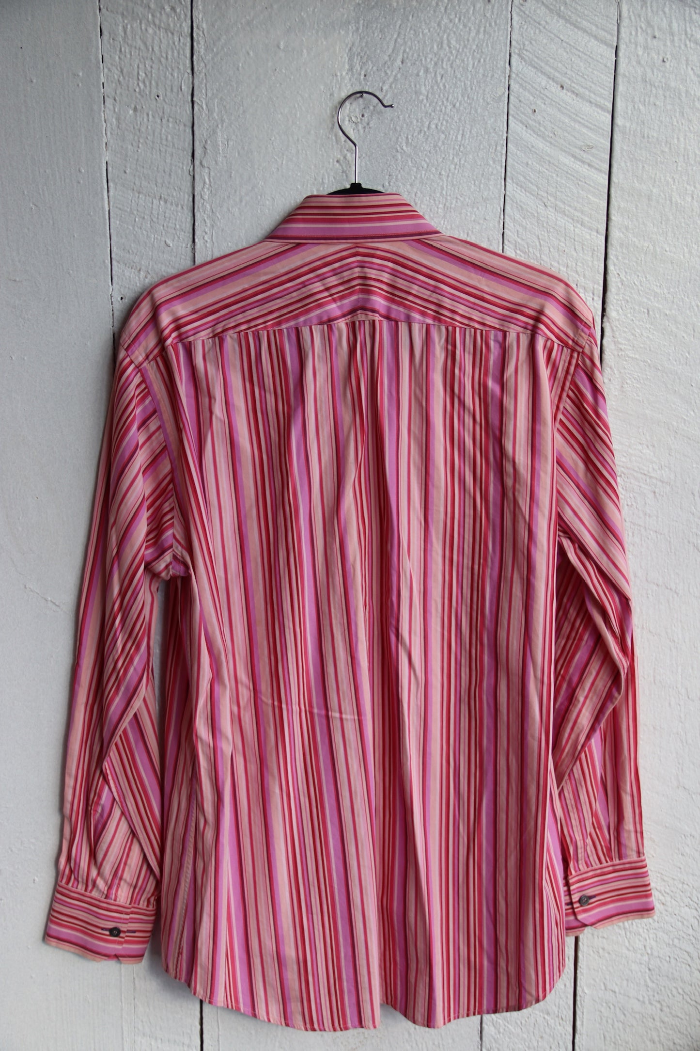 Mens Paul Smith Pink Striped Button Down Dress Shirt