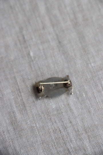 Sterling Silver Owl Pin with Mother of Pearl