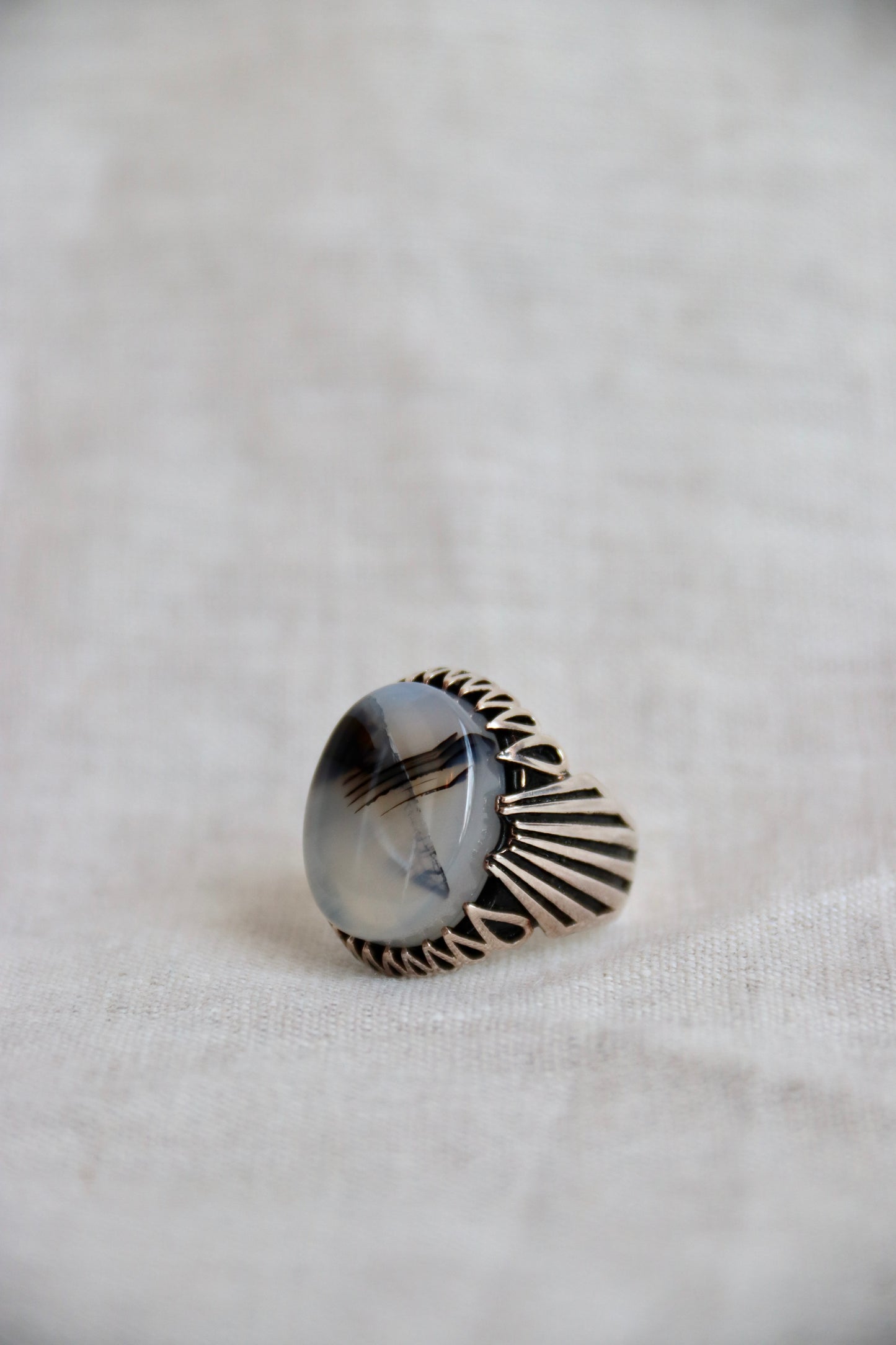 Sterling Silver Moss Agate Ring