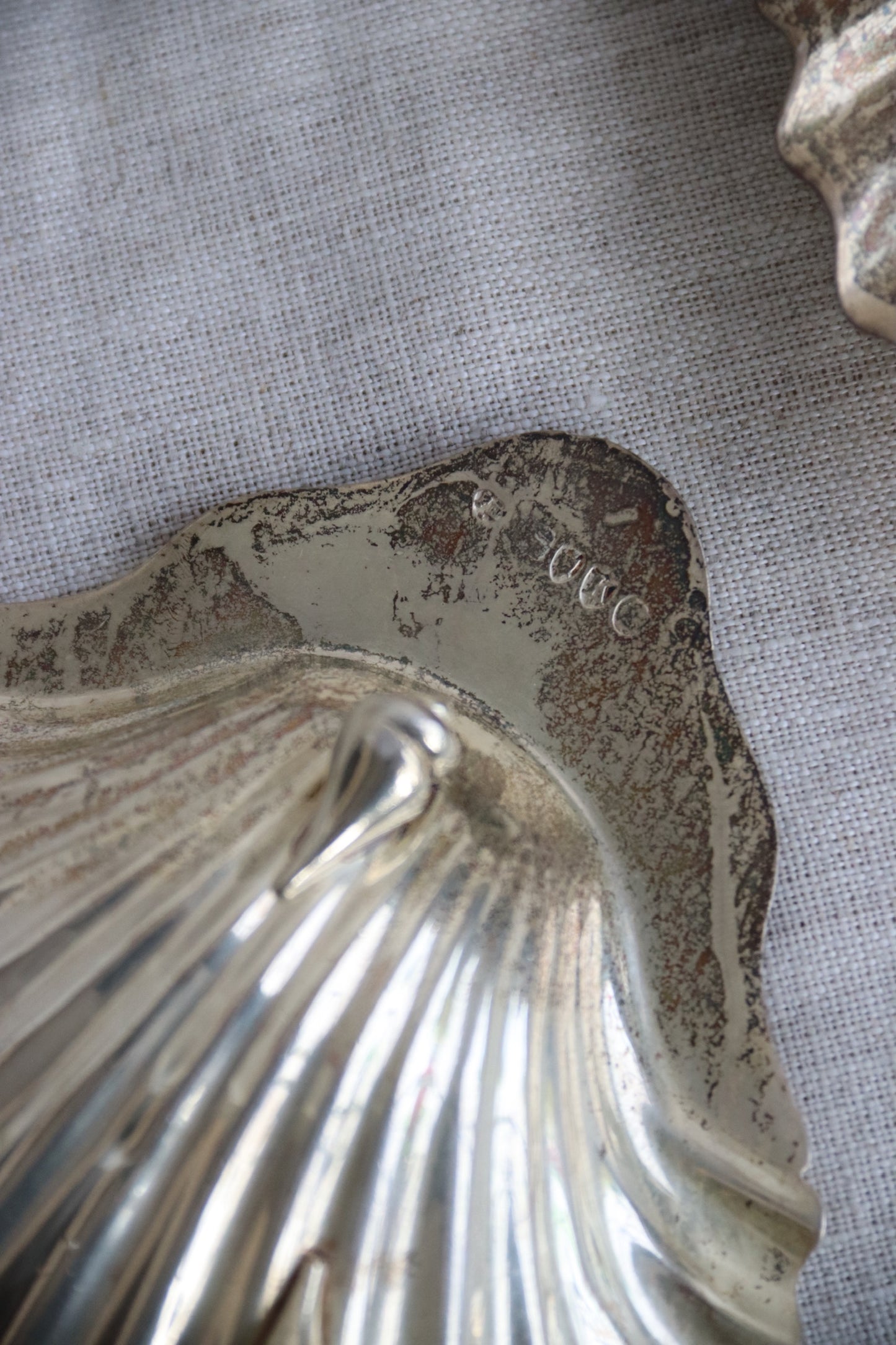 Set of 2 Sterling Silver Shell Dishes