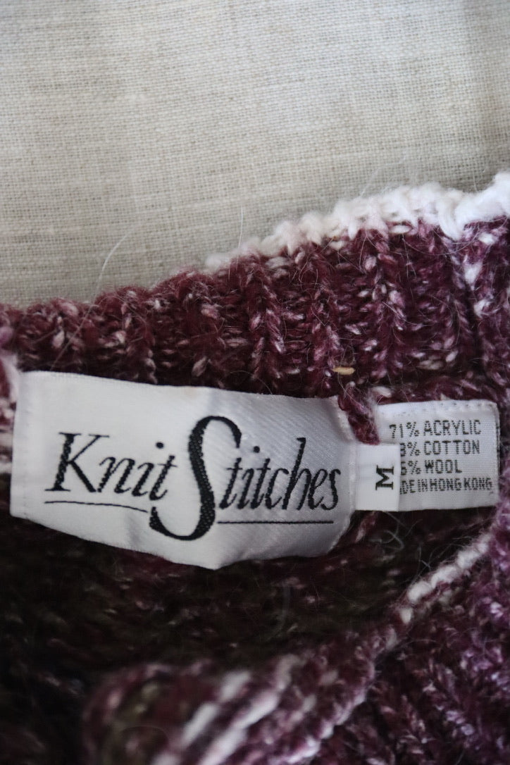 Knit Stitches Purple Sweater