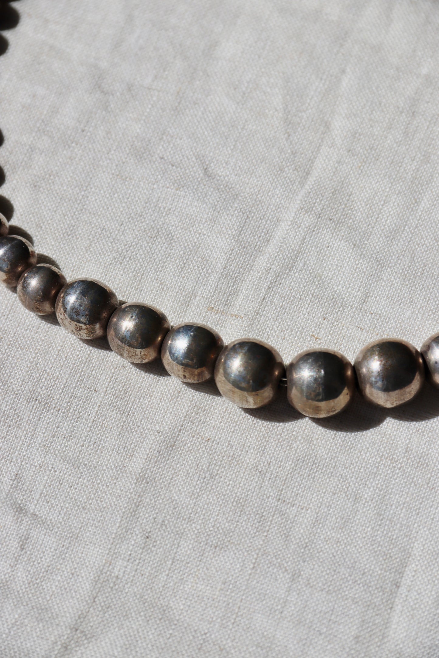 Taxco Mexican Sterling Silver Heavy Graduated Ball Necklace