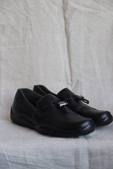 Prada 2352 Slip On Black Leather Loafers - 40