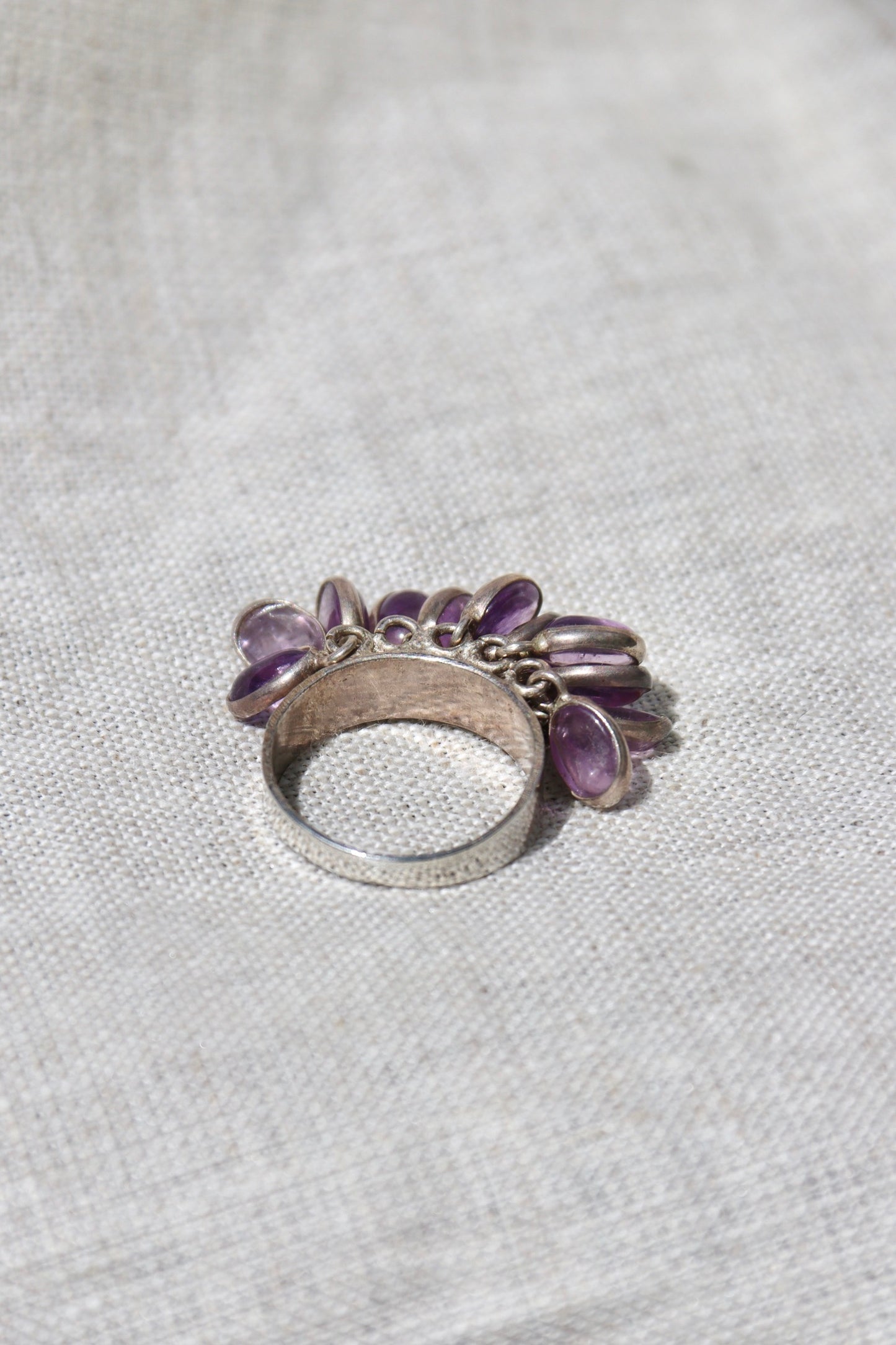 Sterling Silver Amethyst Drop Ring