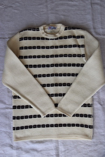 Vintage 70s Obermeyer Cream and Brown Wool Sweater