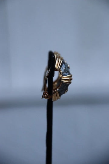 Black and Gold Clip On Earrings
