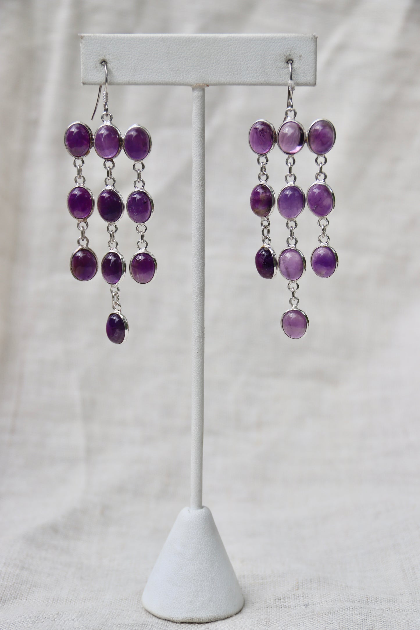 Sterling Silver Amethyst Chandelier Drop Earrings