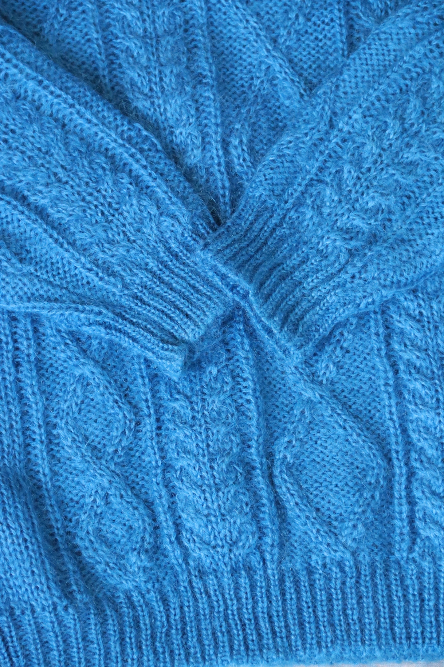 Emily Electric Blue Acrylic and Mohair Sweater