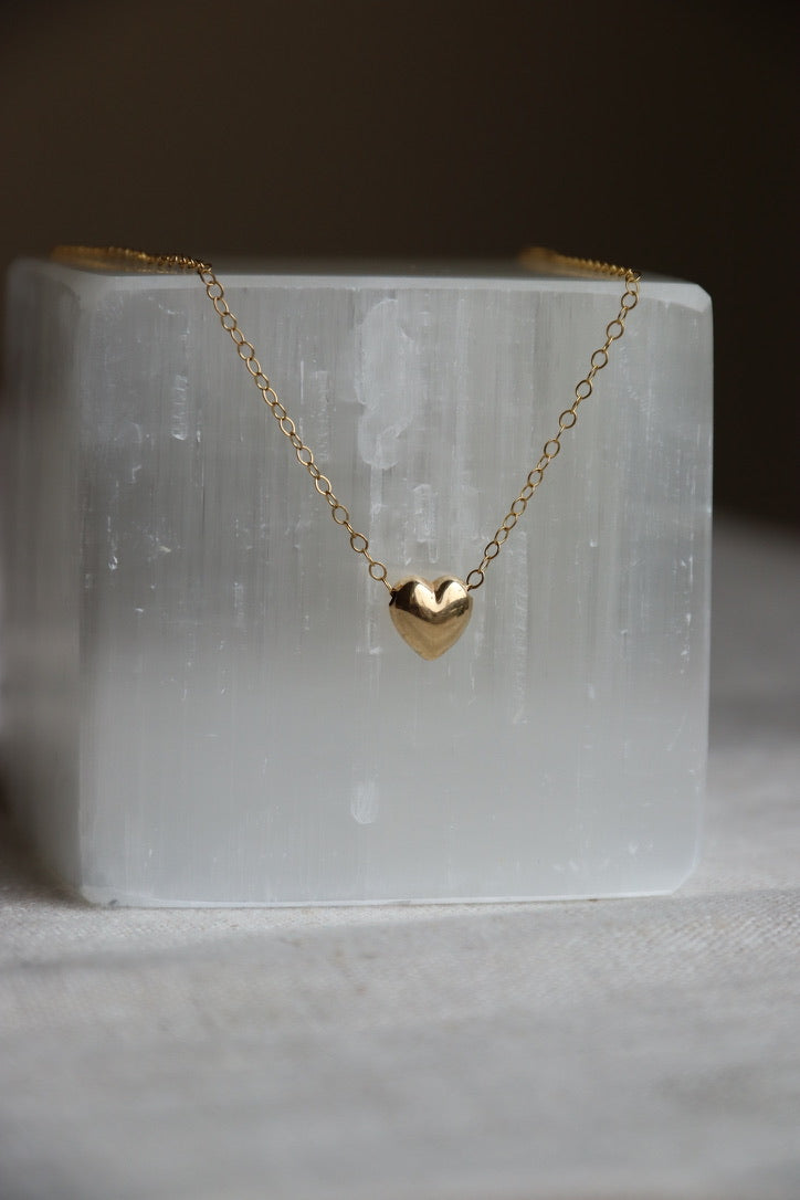 10K Heart Pendant on Gold-Filled Chain Necklace
