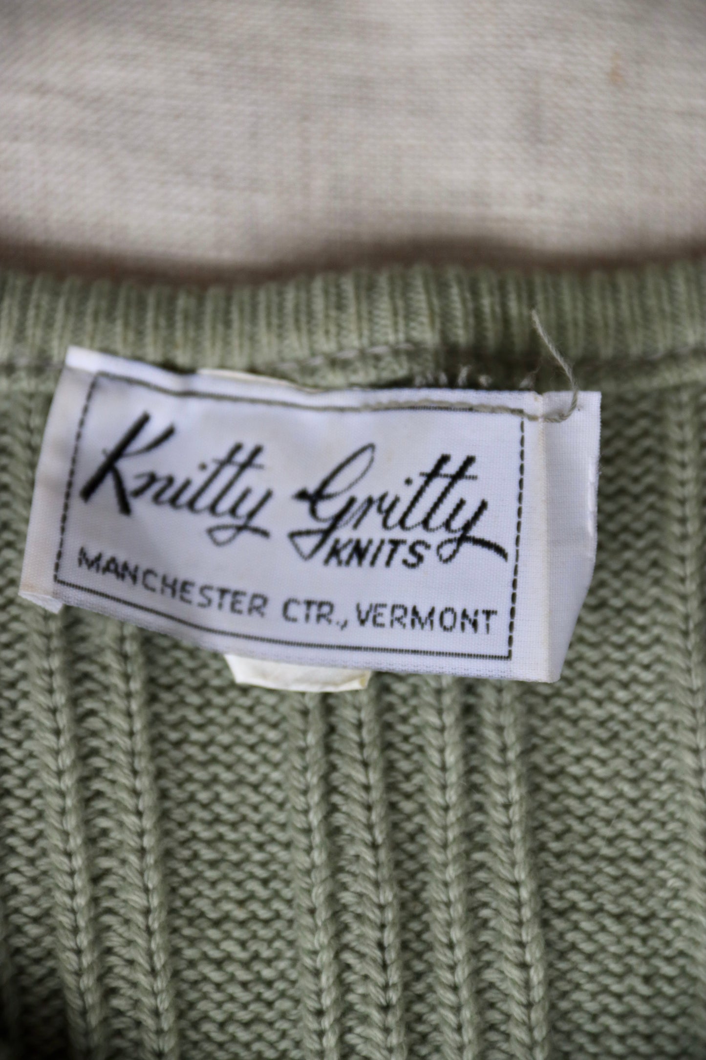 Vintage Knitty Gritty Knits Sage Green Sweater