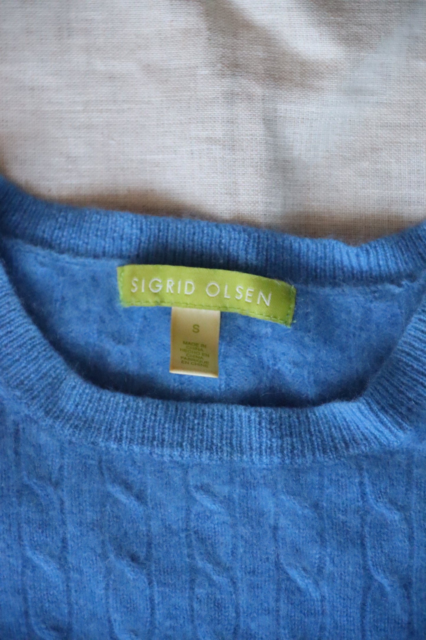 Sigrid Olsen Blue Cashmere Sweater