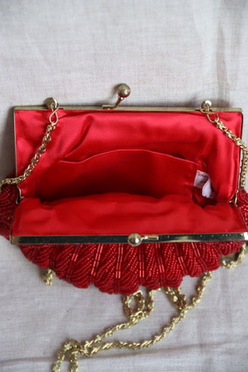 Vintage La Regale Red Beaded Purse