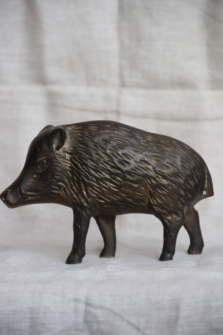 Brass Warthog Figurine