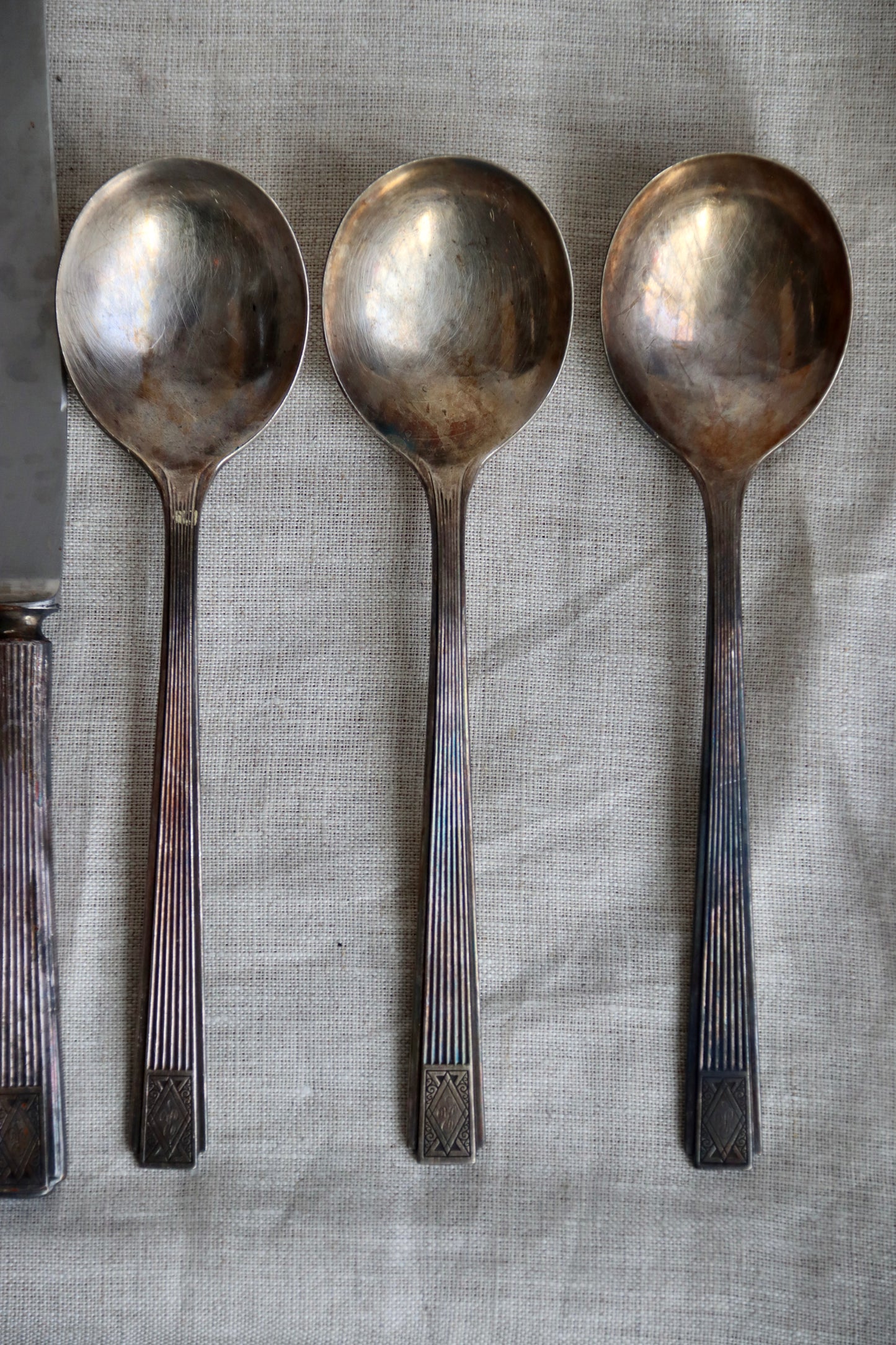 10 Piece Set of Art Deco Silverware