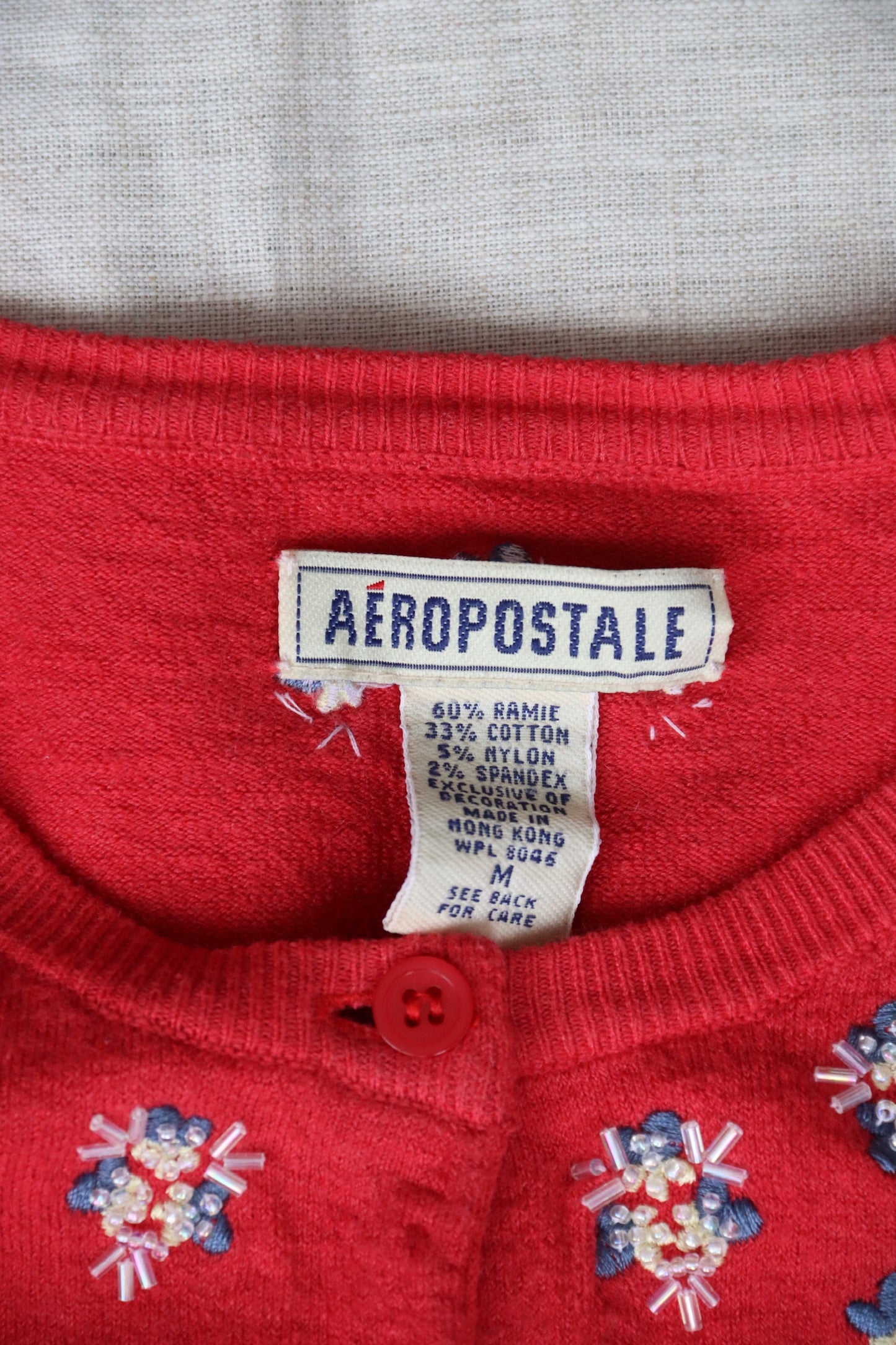 Vintage Aeropostale Red Beaded Sweater