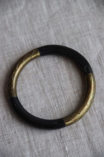 Bone Bangle with Brass Plating