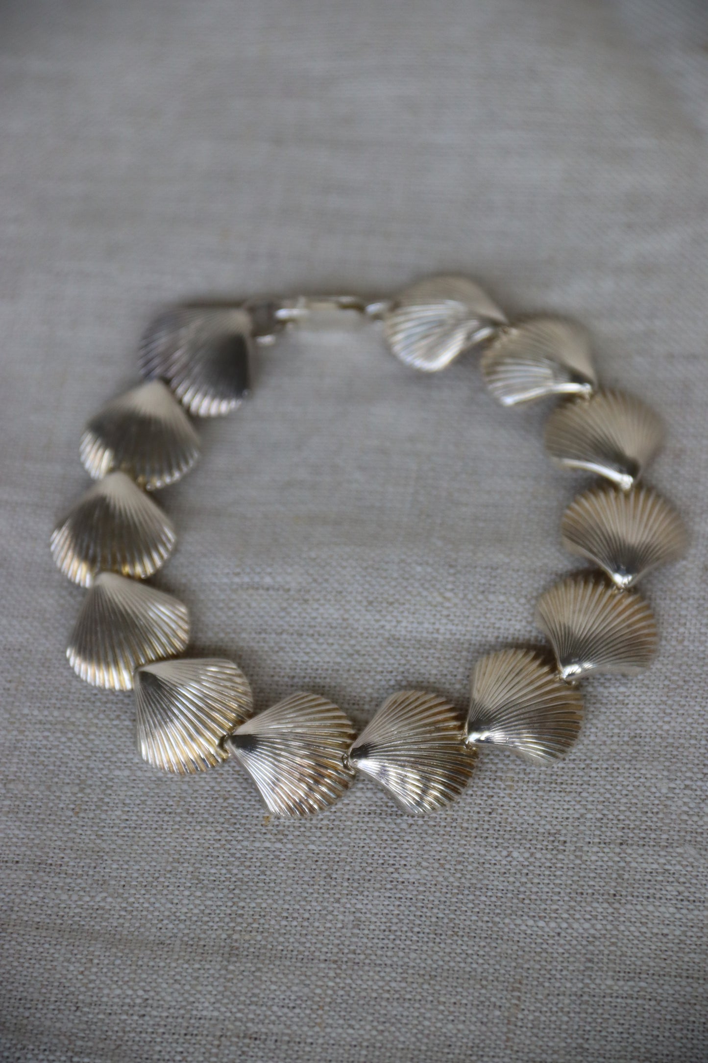 Sterling Silver Shell Bracelet and Earrings Set