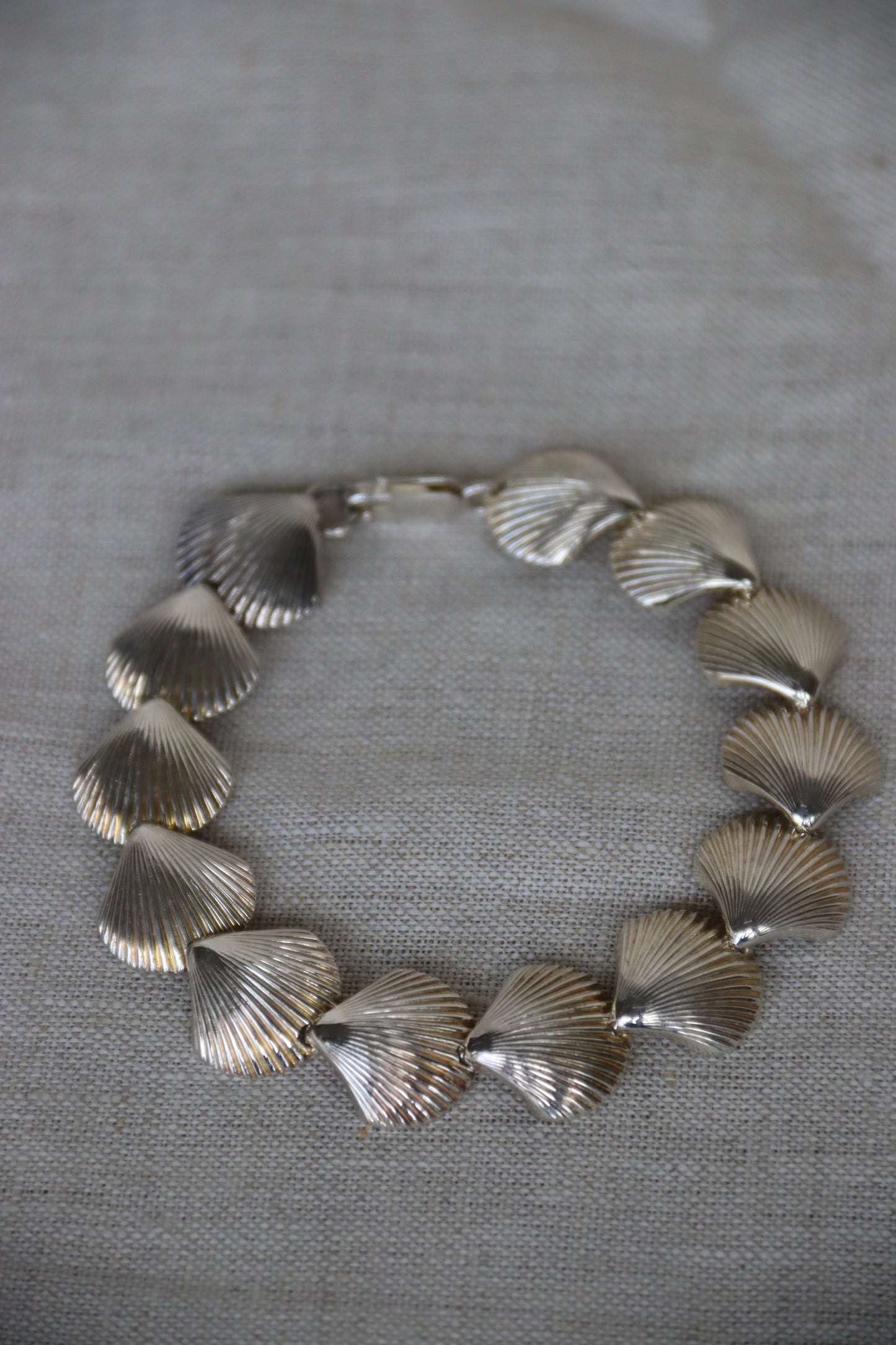 Sterling Silver Shell Bracelet and Earrings Set