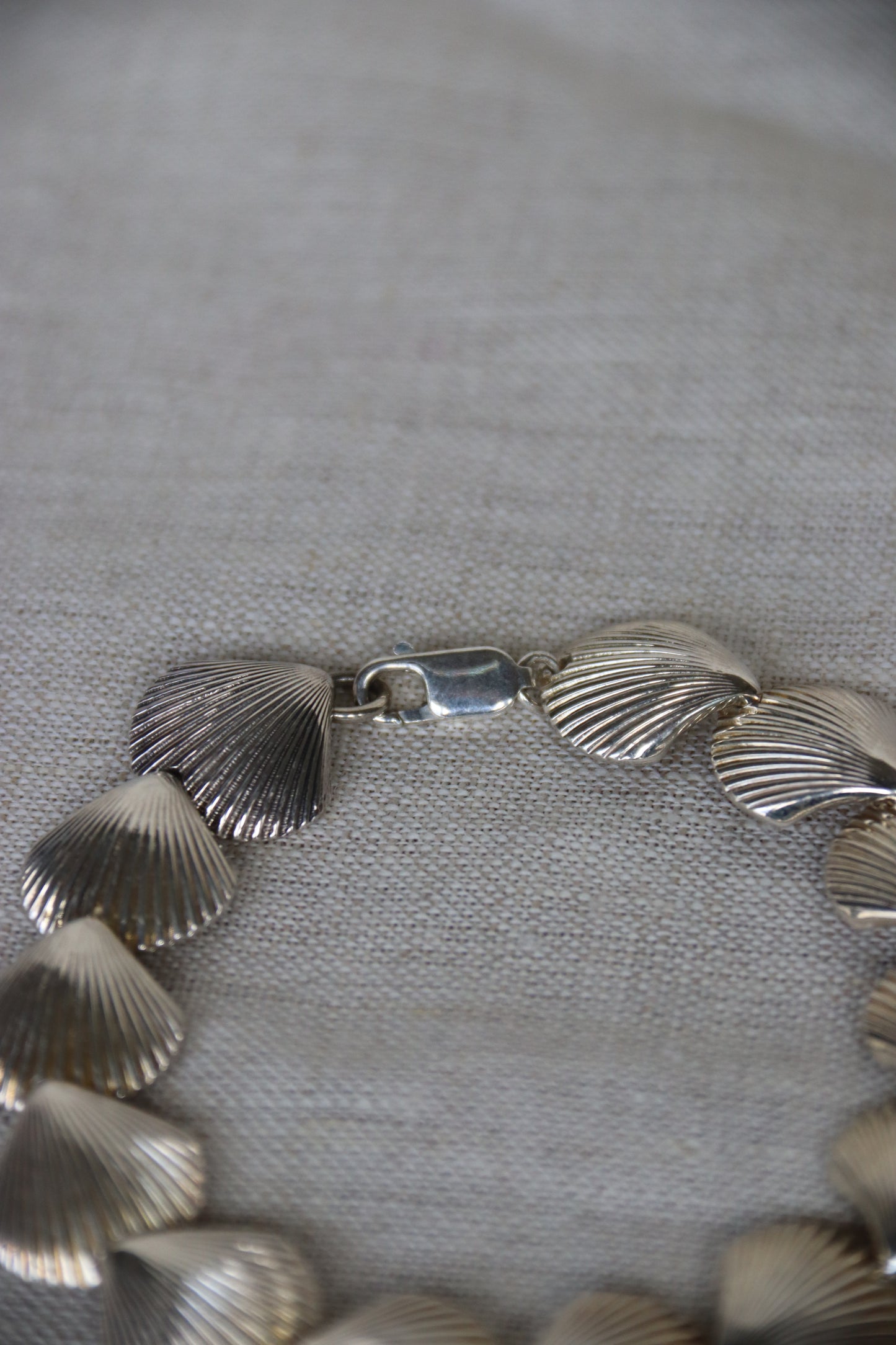 Sterling Silver Shell Bracelet and Earrings Set