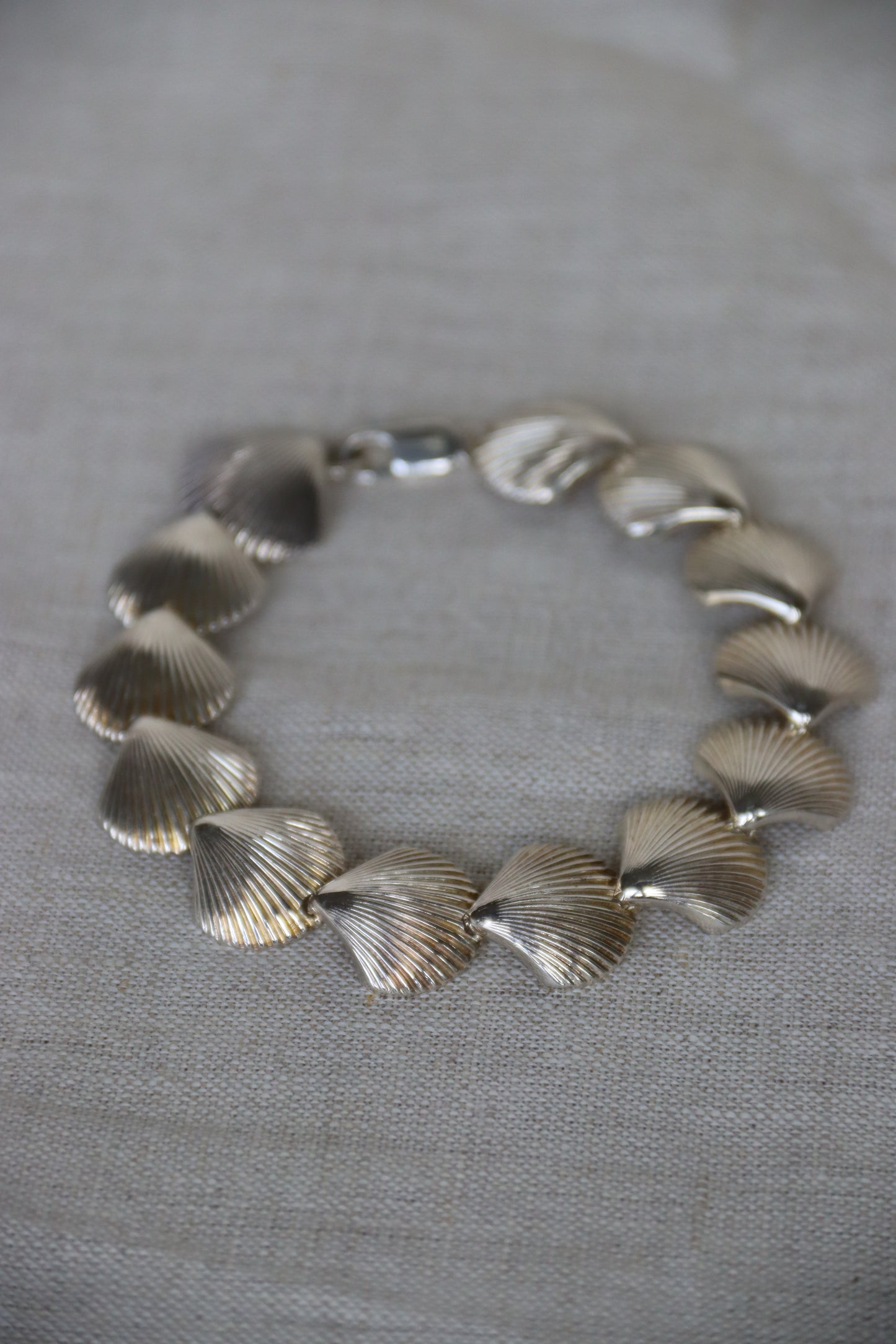 Sterling Silver Shell Bracelet and Earrings Set