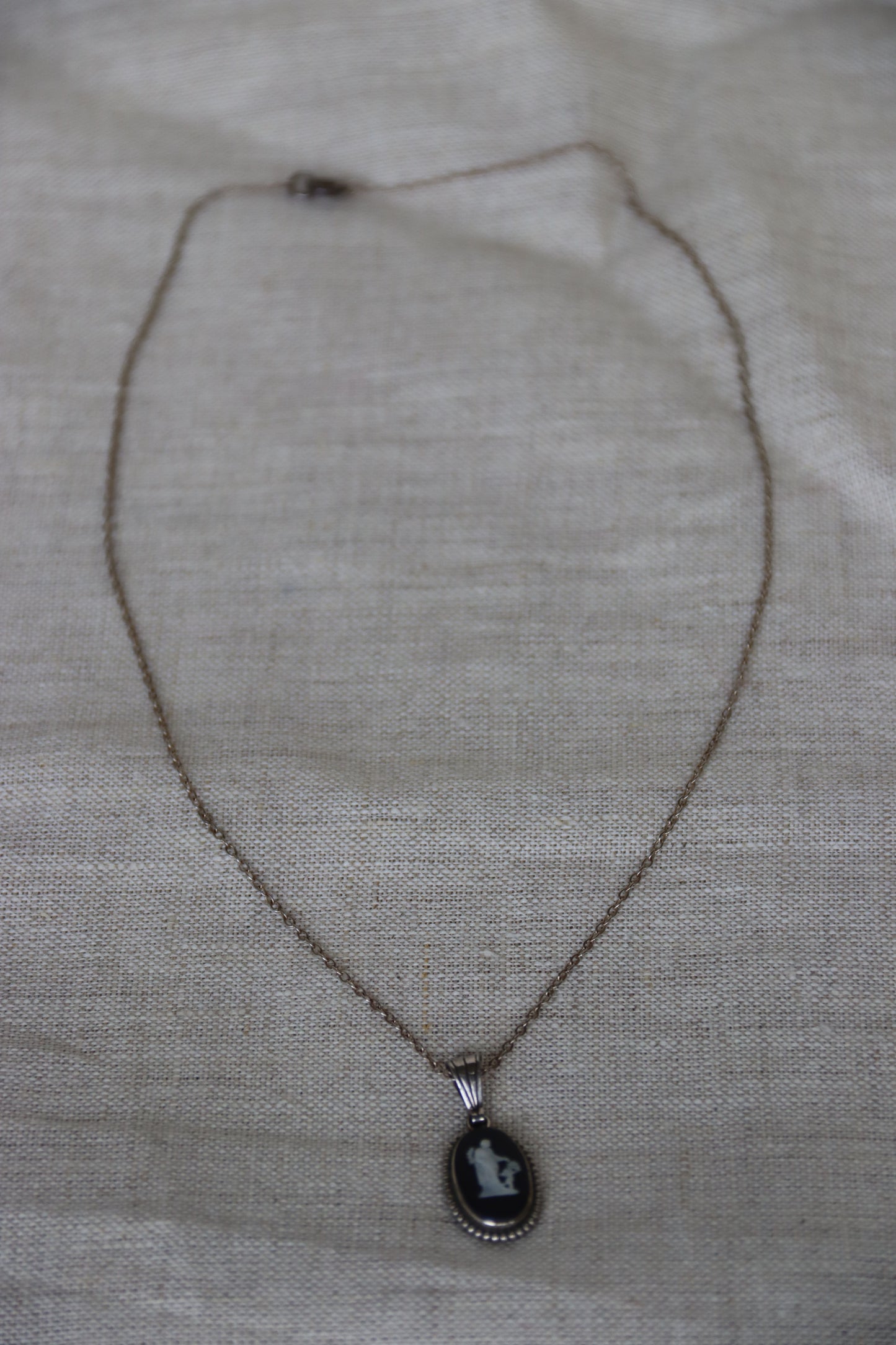 Sterling Silver Jasperware Cameo Necklace