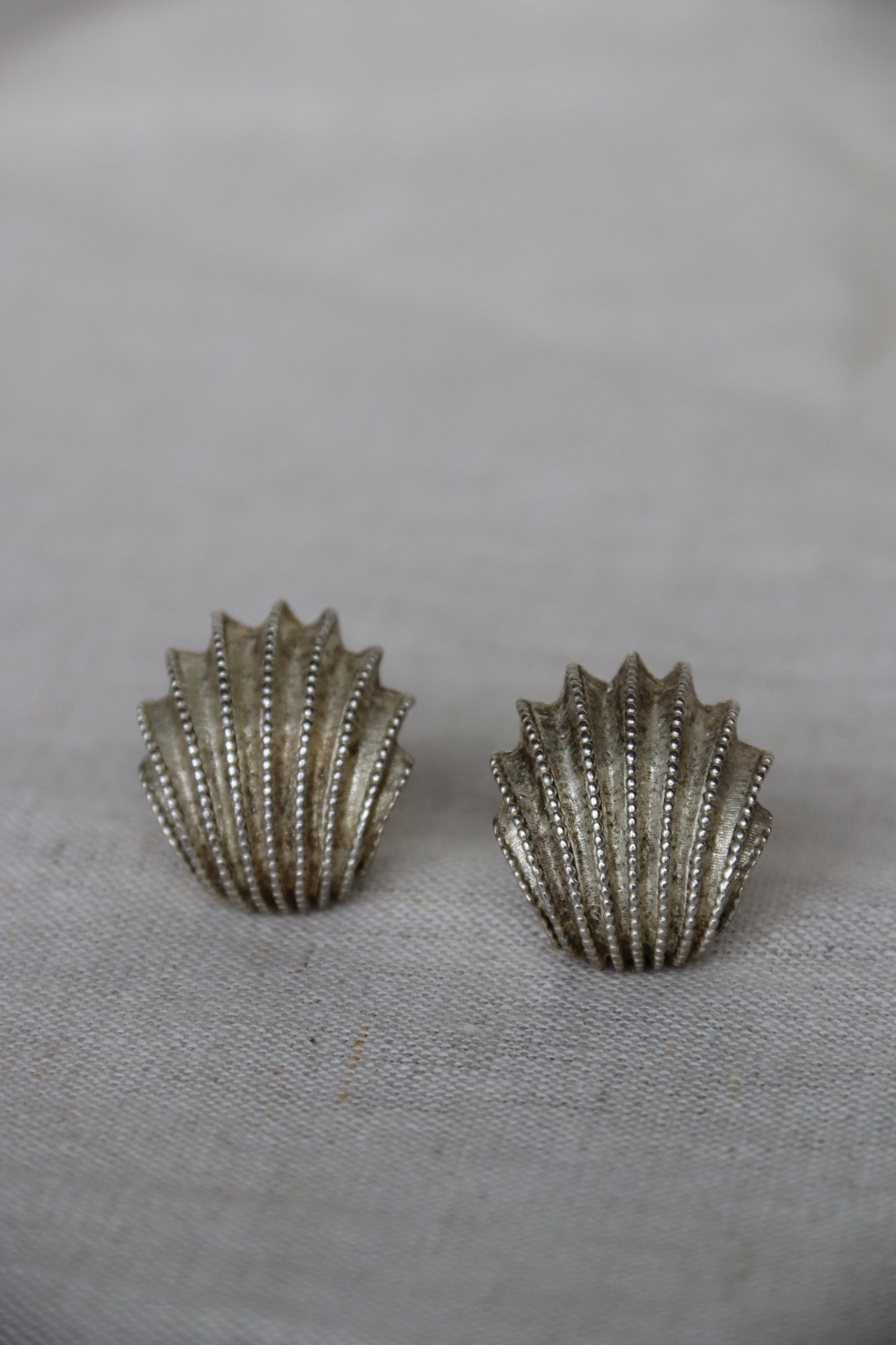 Sterling Silver Shell Clip on Earrings