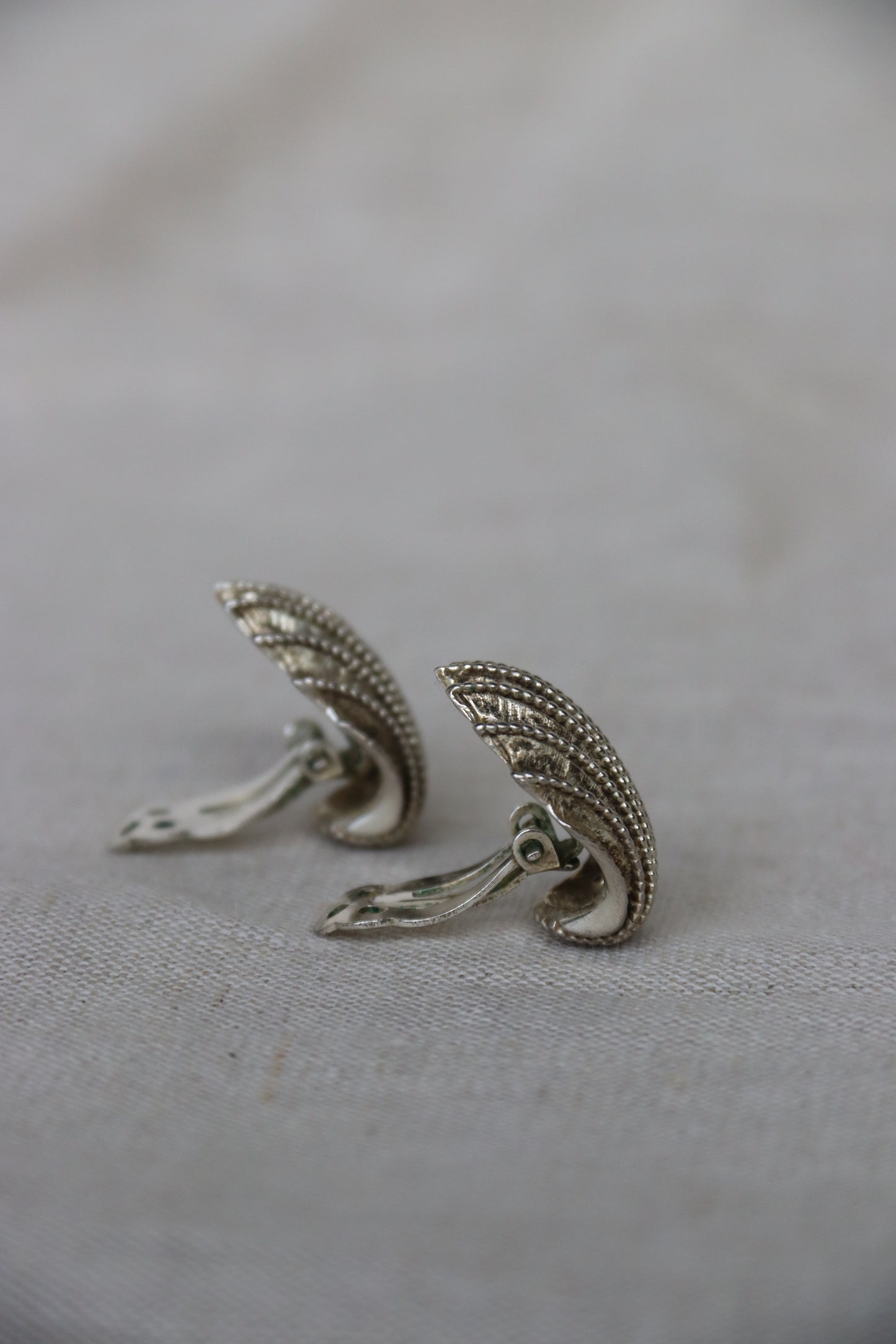 Sterling Silver Shell Clip on Earrings