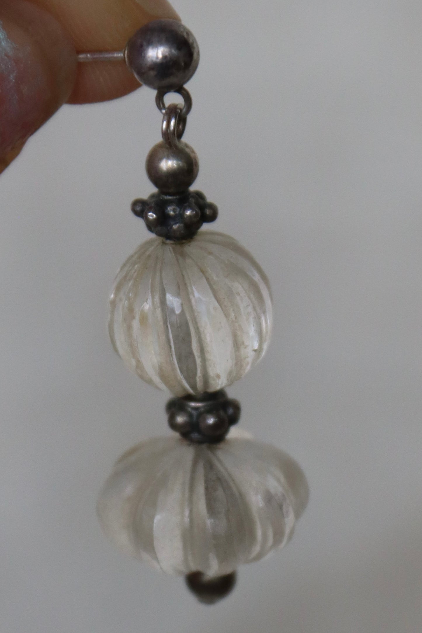 Sterling Silver and Rock Crystal Earrings