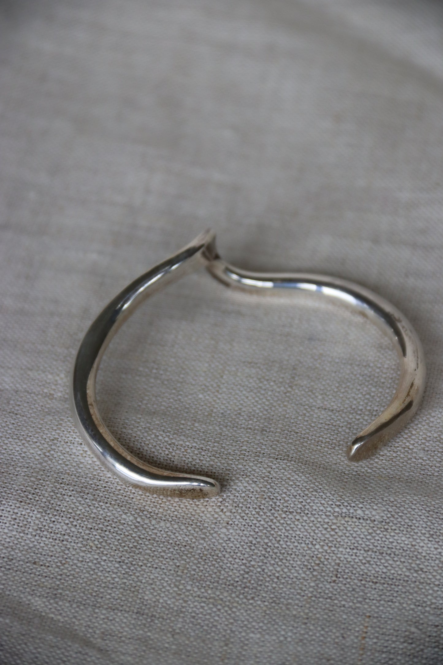 Set of Two Sterling Silver Wave Cuff Bracelets