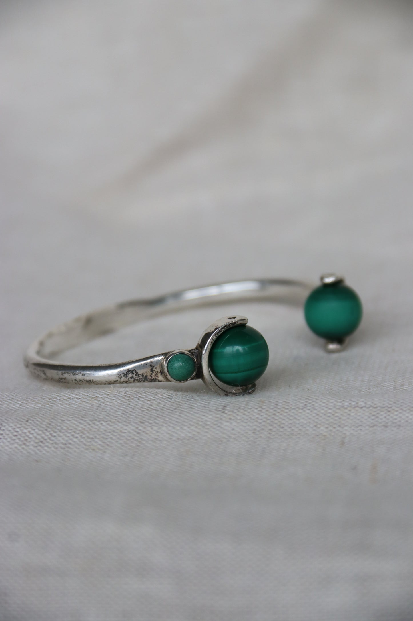 Sterling Silver, Malachite and Turquoise Bracelet