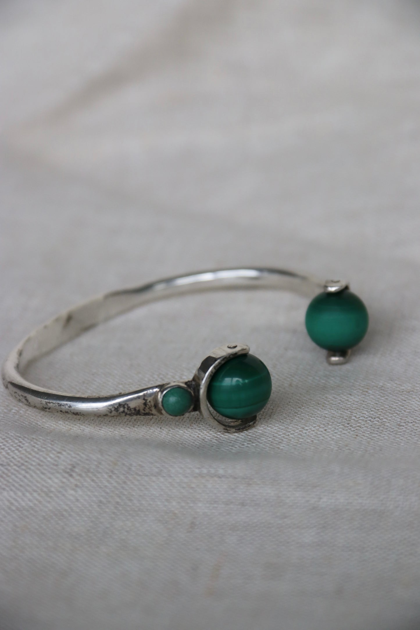 Sterling Silver, Malachite and Turquoise Bracelet