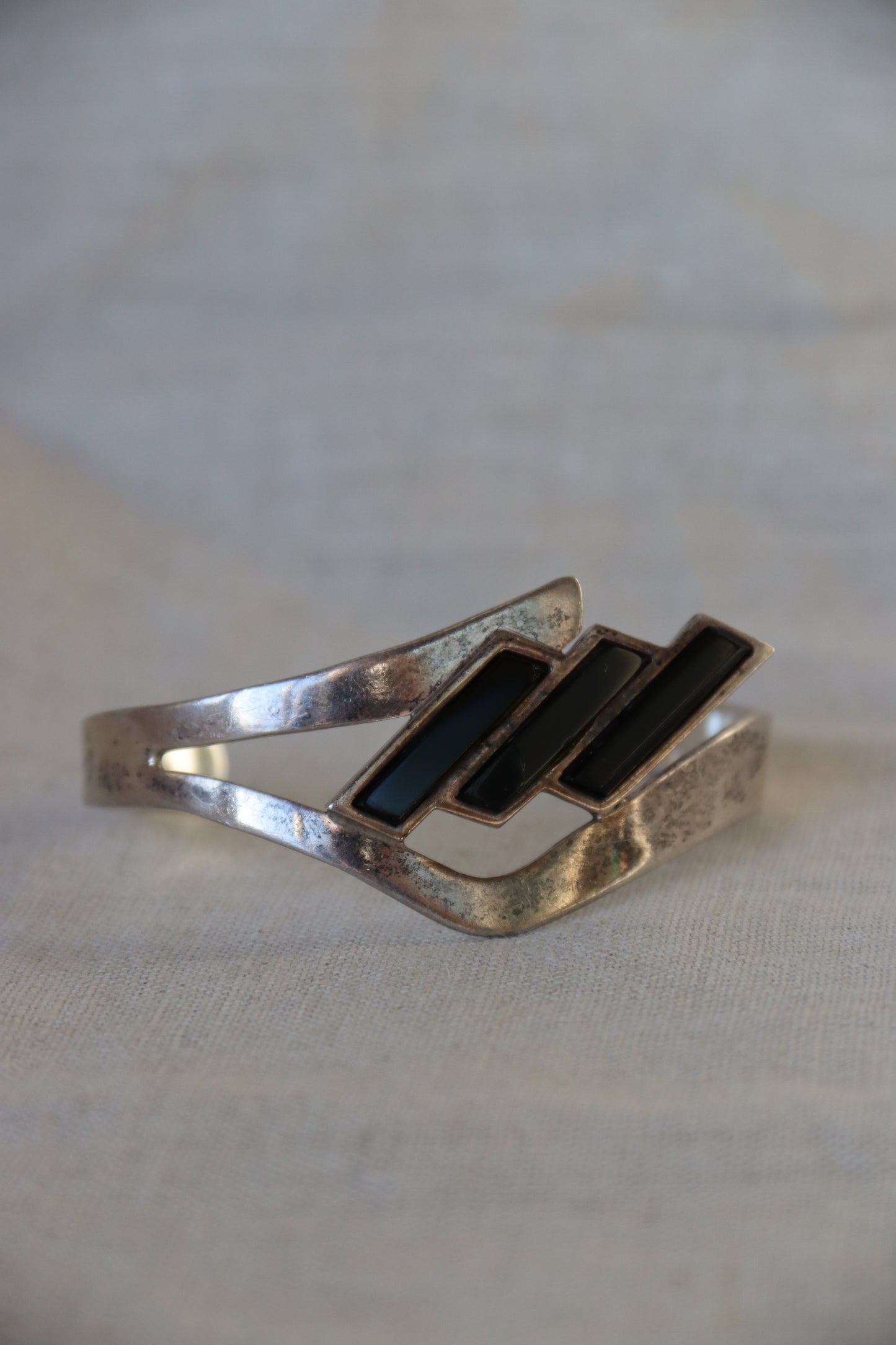Sterling Silver Obsidian Bracelet