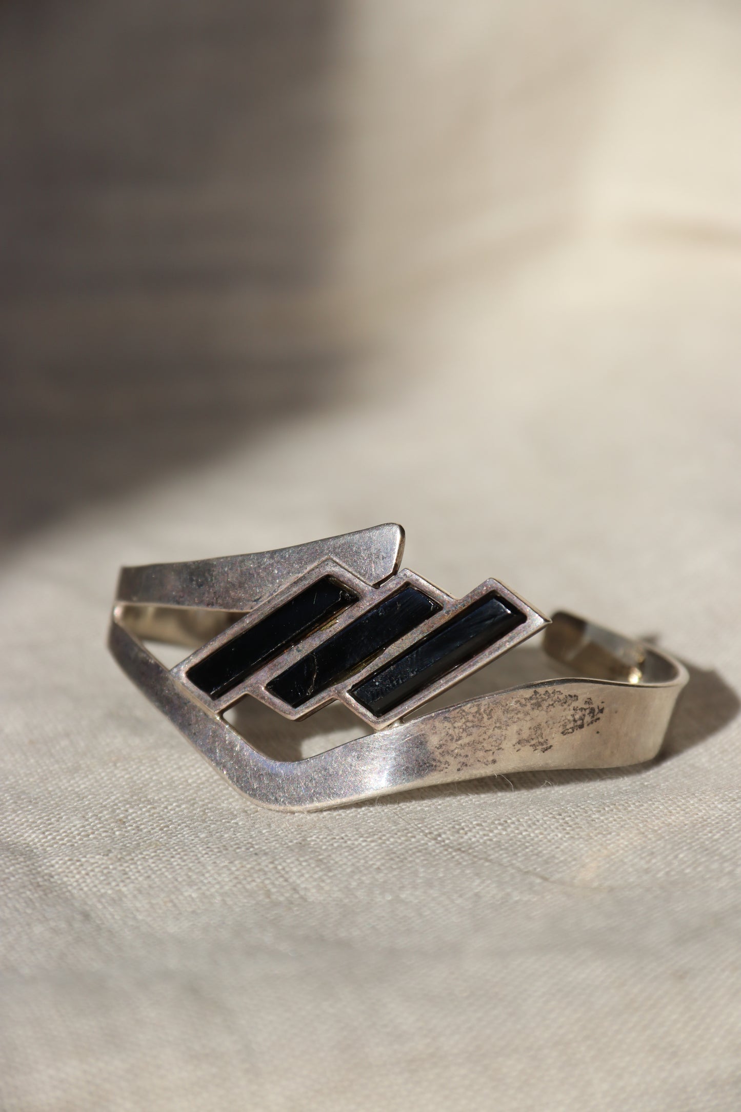 Sterling Silver Obsidian Bracelet