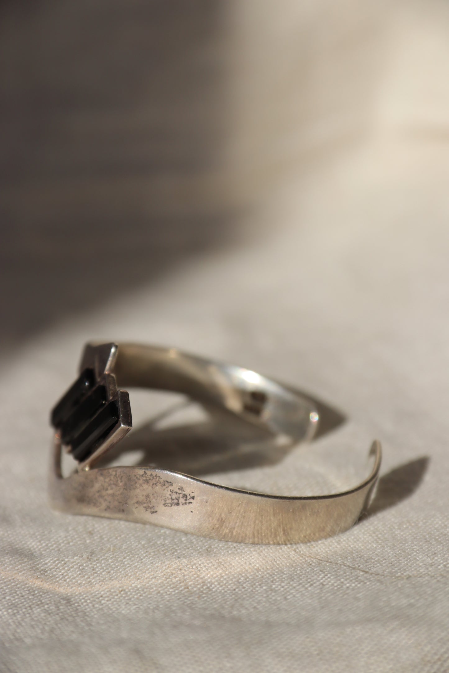 Sterling Silver Obsidian Bracelet