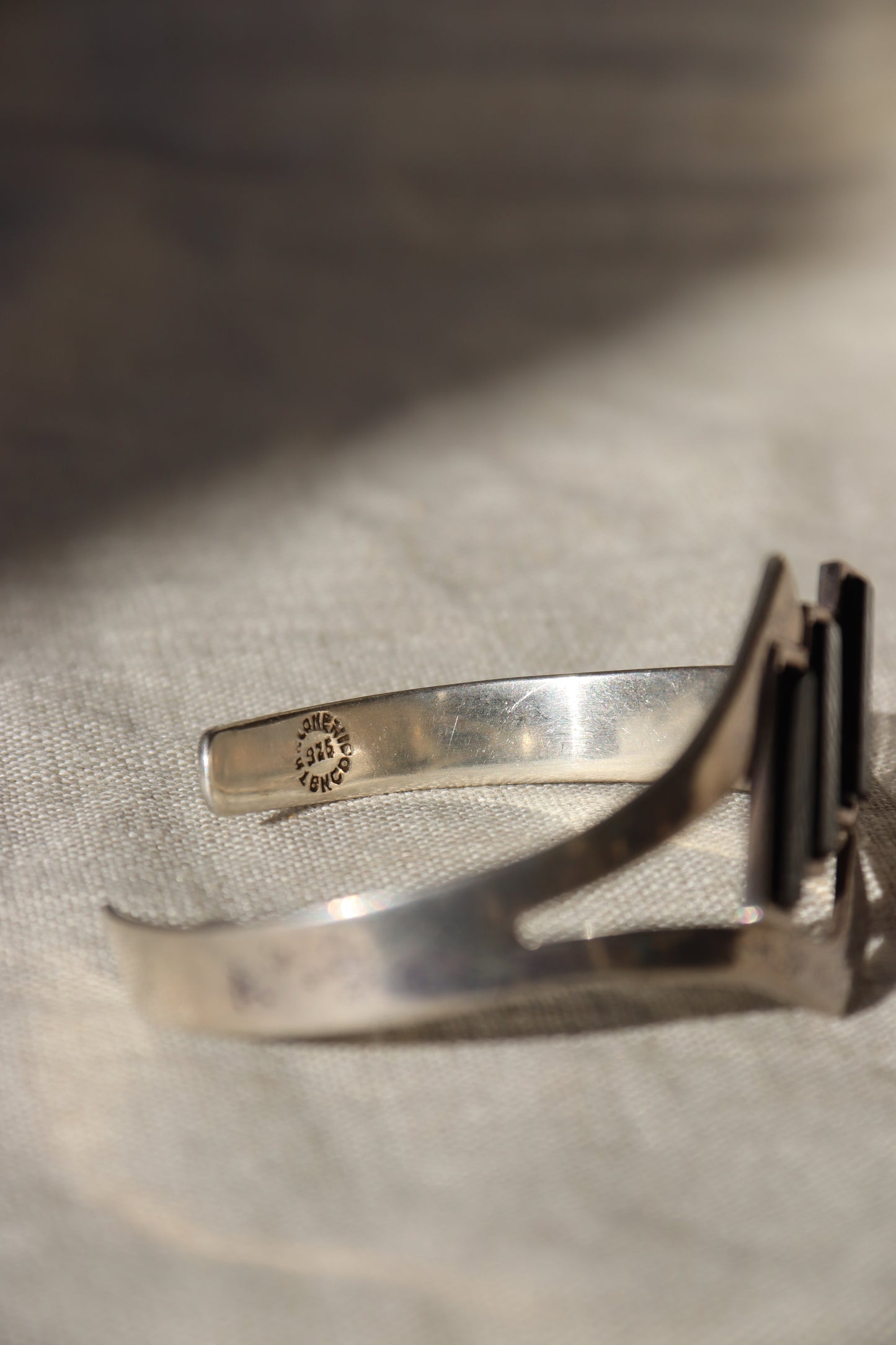 Sterling Silver Obsidian Bracelet