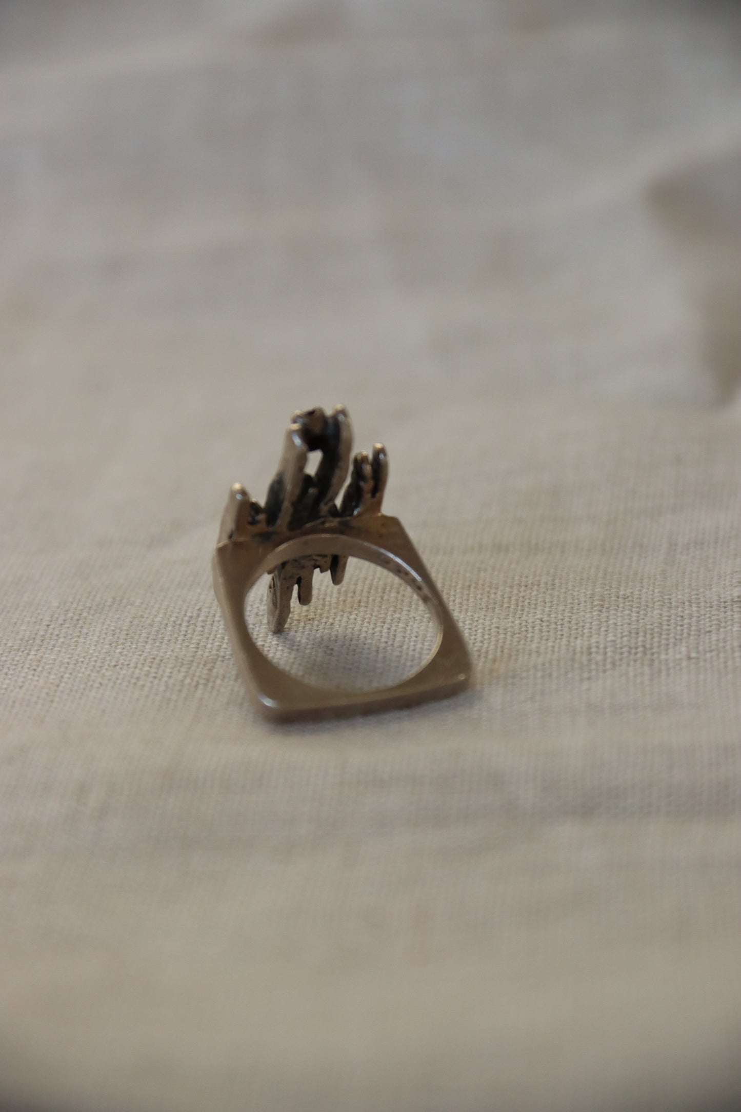 Sterling Silver Garnet Graph Ring