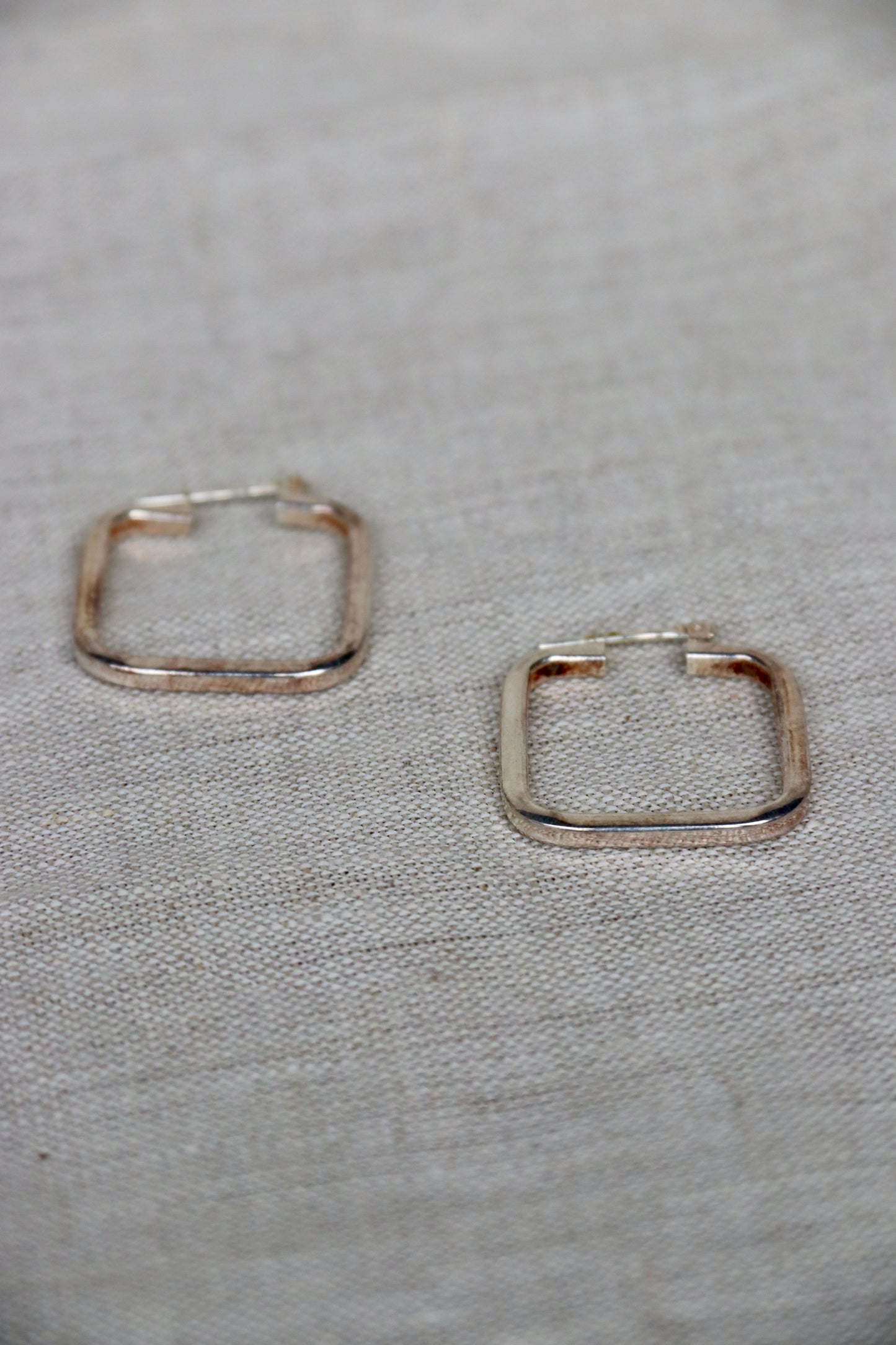 Sterling Silver Square Hoop Earrings