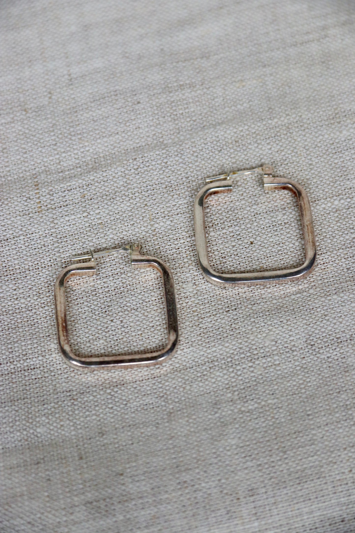 Sterling Silver Square Hoop Earrings
