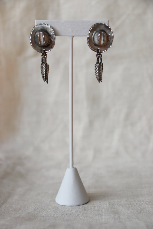 Silver Cowboy Hat Earrings
