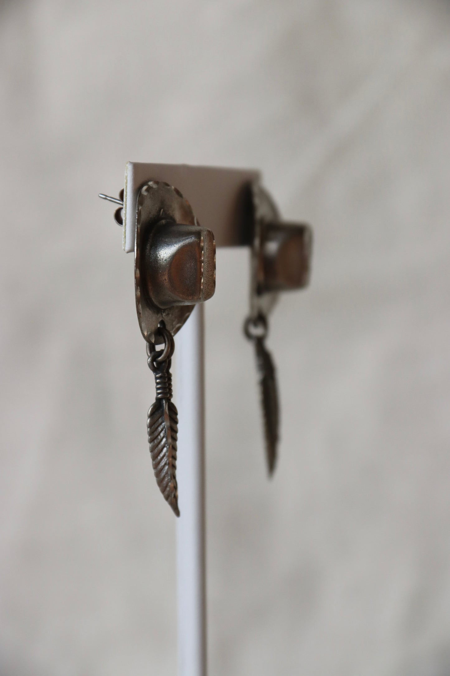 Silver Cowboy Hat Earrings