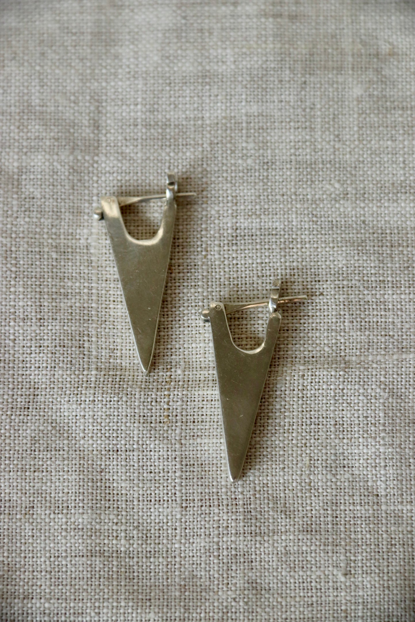 Sterling Silver Triangle Earrings