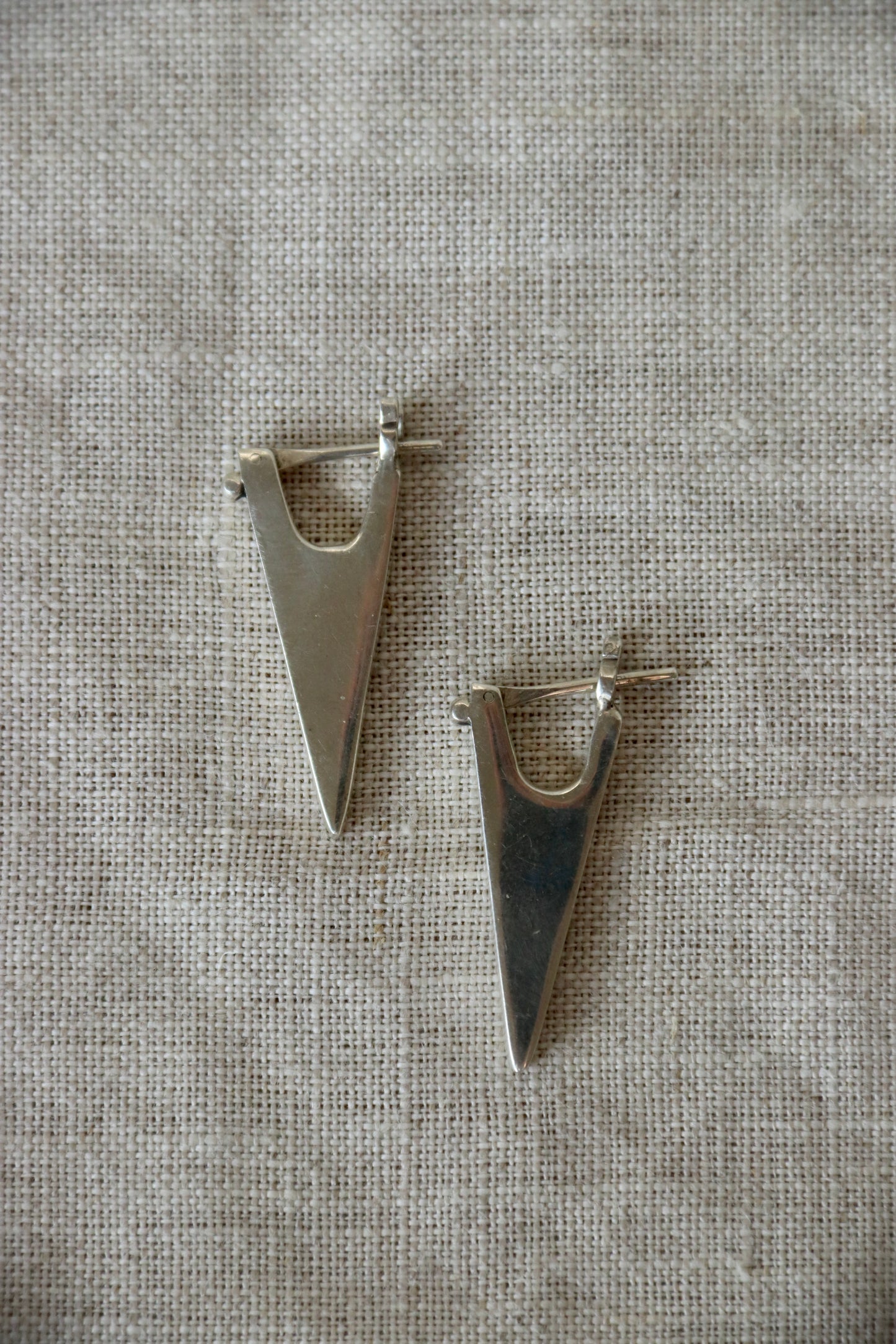 Sterling Silver Triangle Earrings
