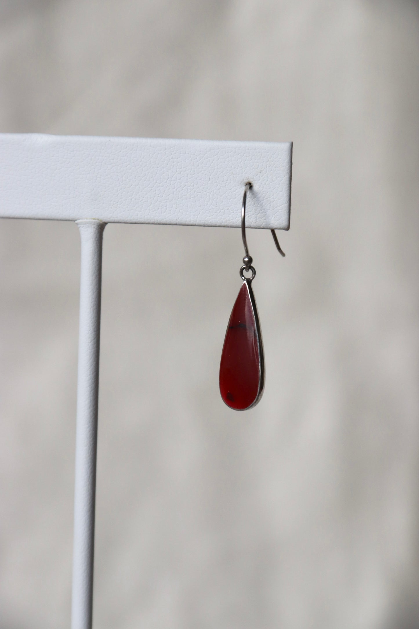 Sterling Silver Red Stone Earrings